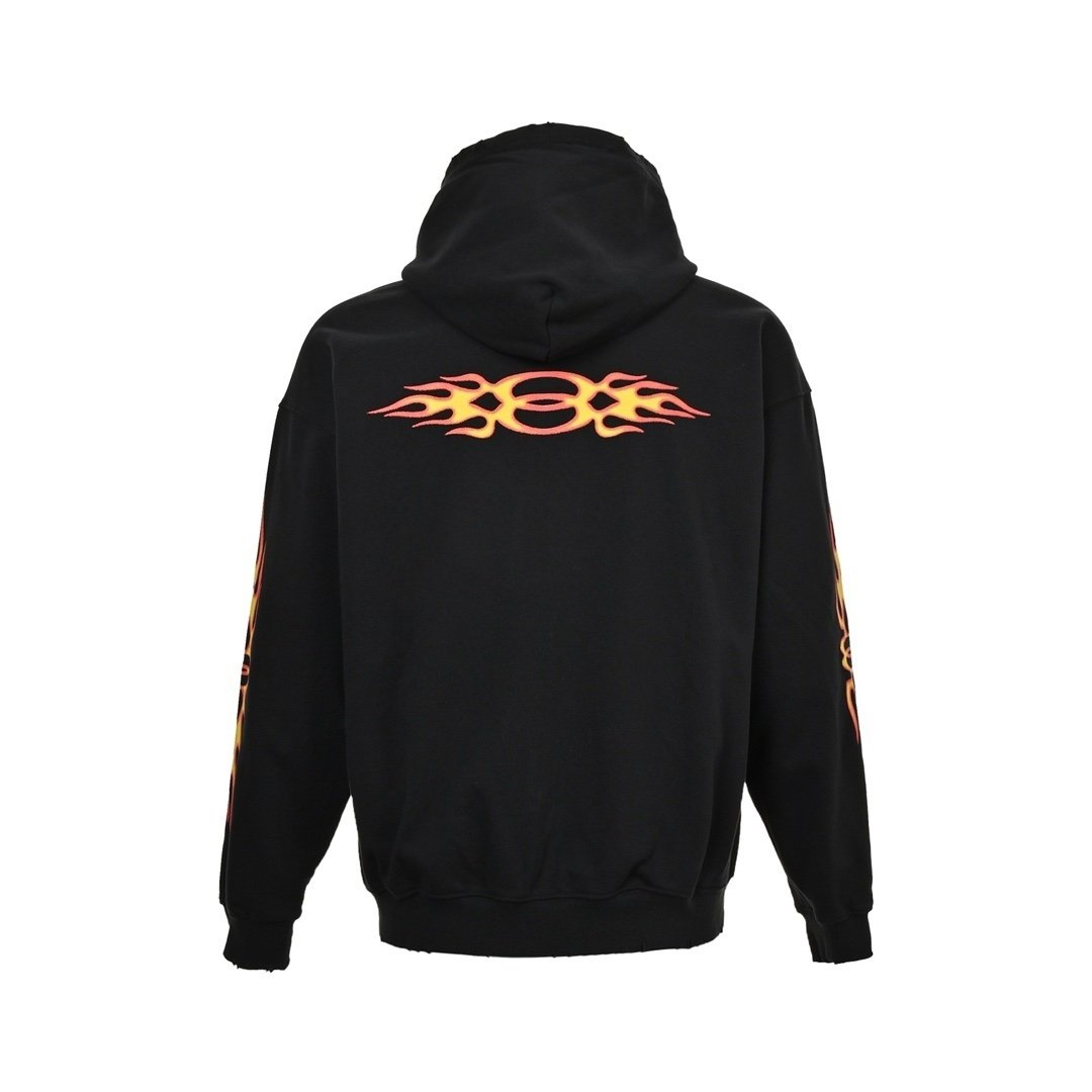 Balenciaga 2024 Graphic Print Zip Up Black