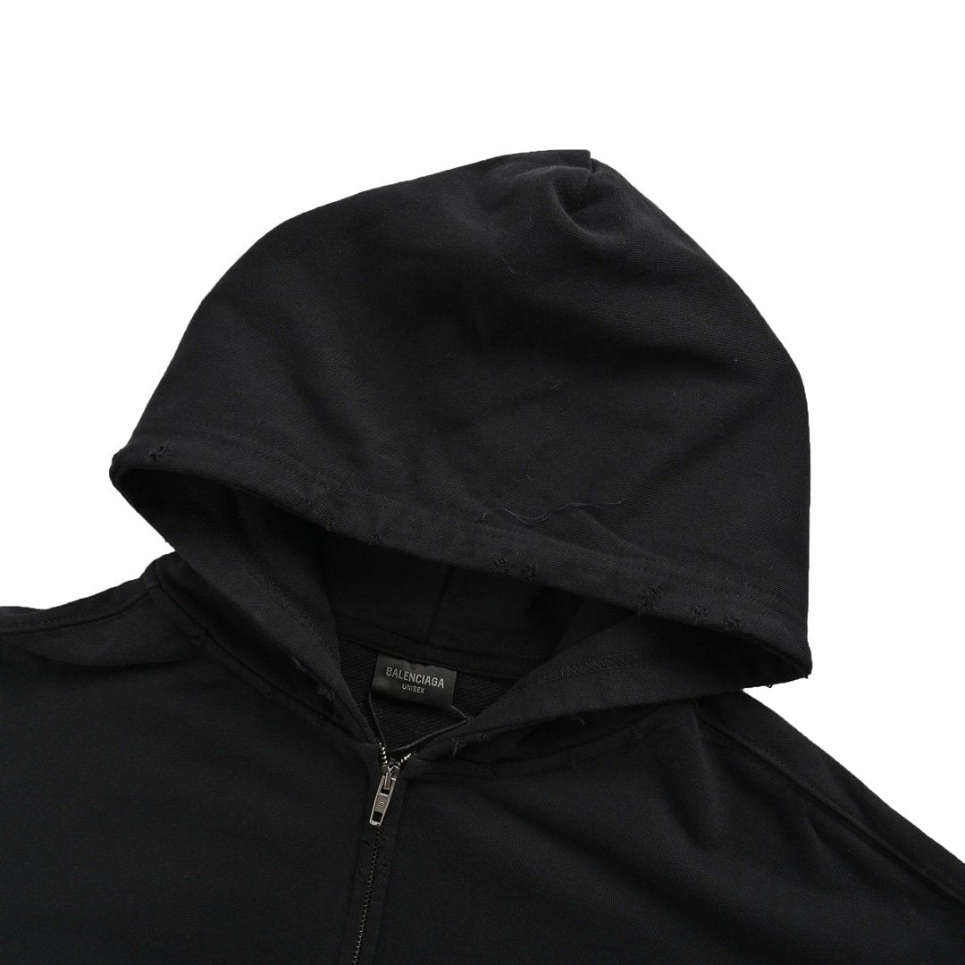 Balenciaga 2024 Graphic Print Zip Up Black