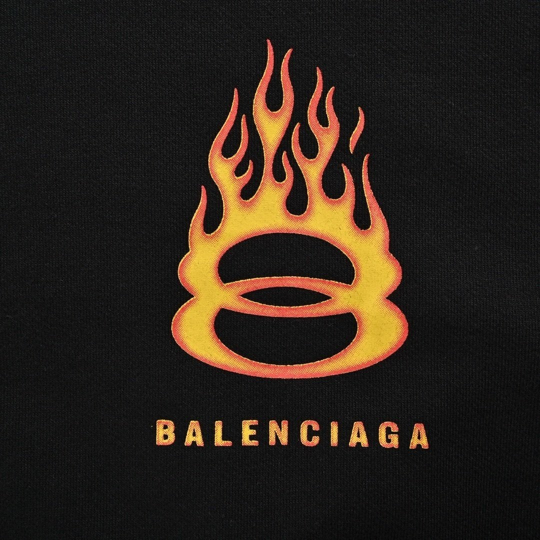 Balenciaga 2024 Graphic Print Zip Up Black