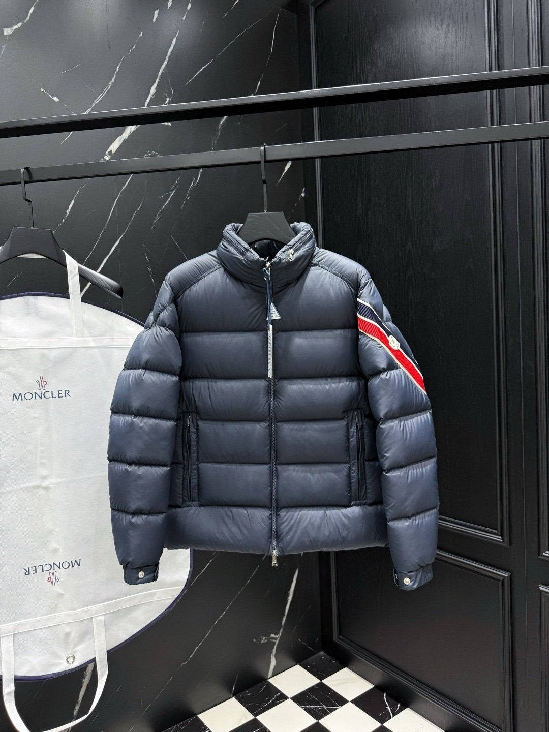Moncler Navy Solayan Down Jacket