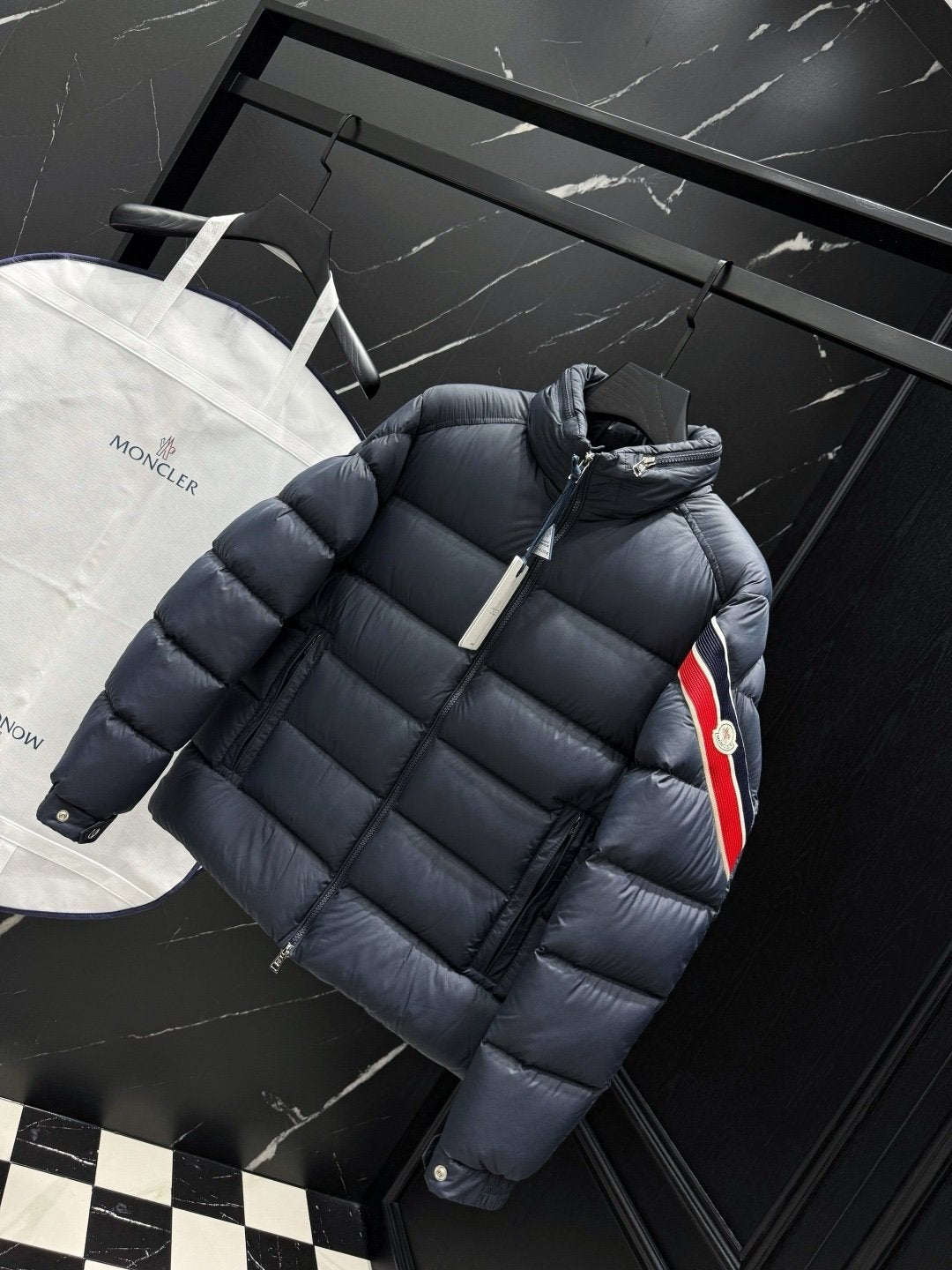 Moncler Navy Solayan Down Jacket