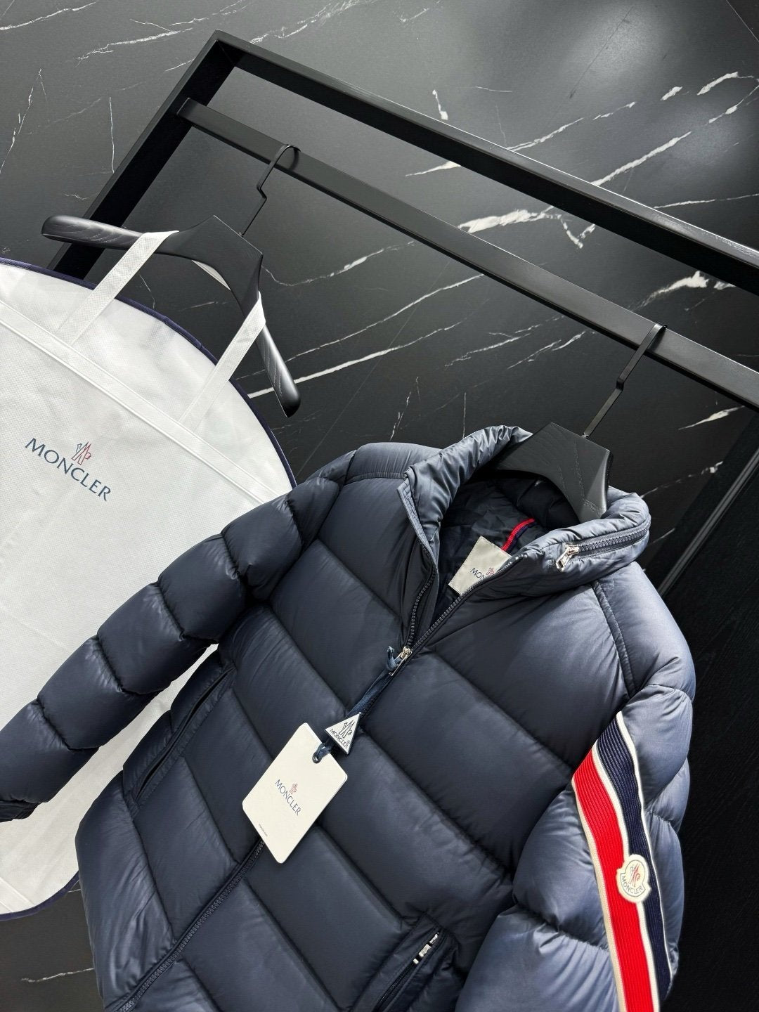 Moncler Navy Solayan Down Jacket