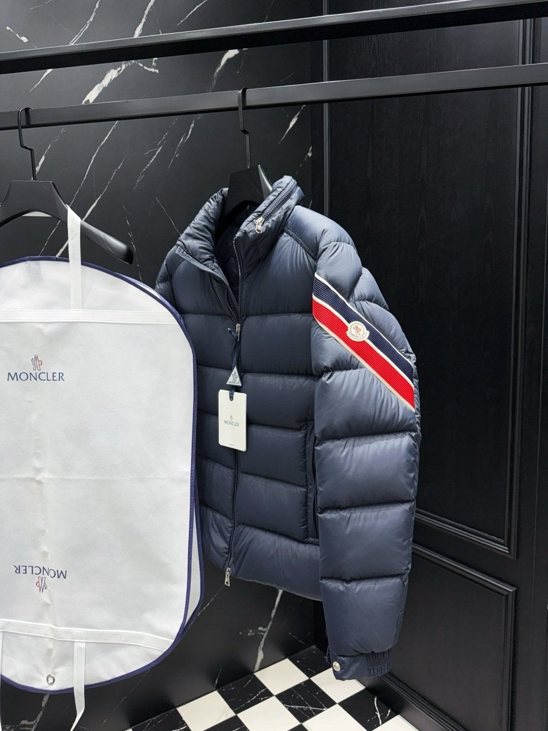Moncler Navy Solayan Down Jacket