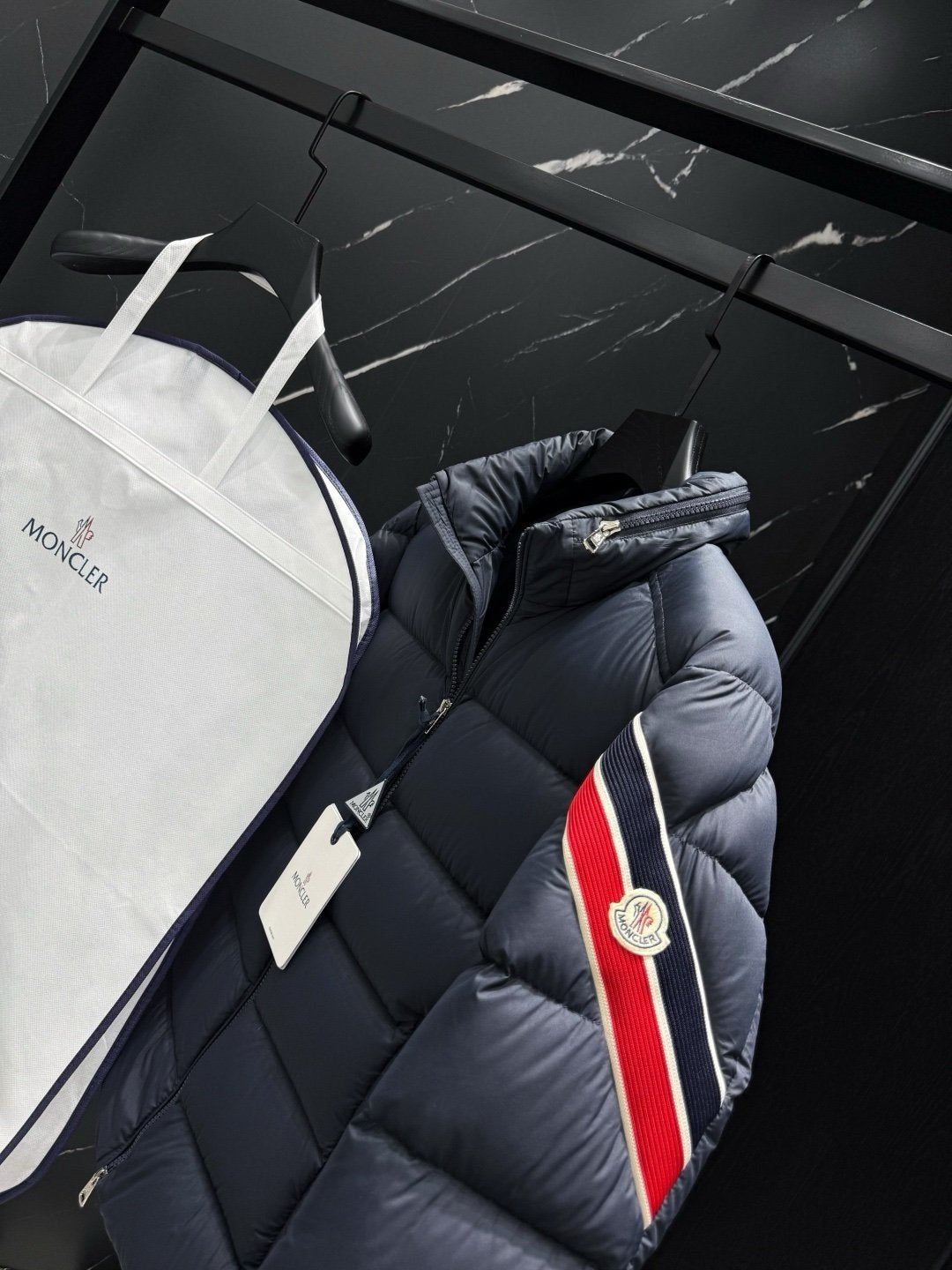 Moncler Navy Solayan Down Jacket
