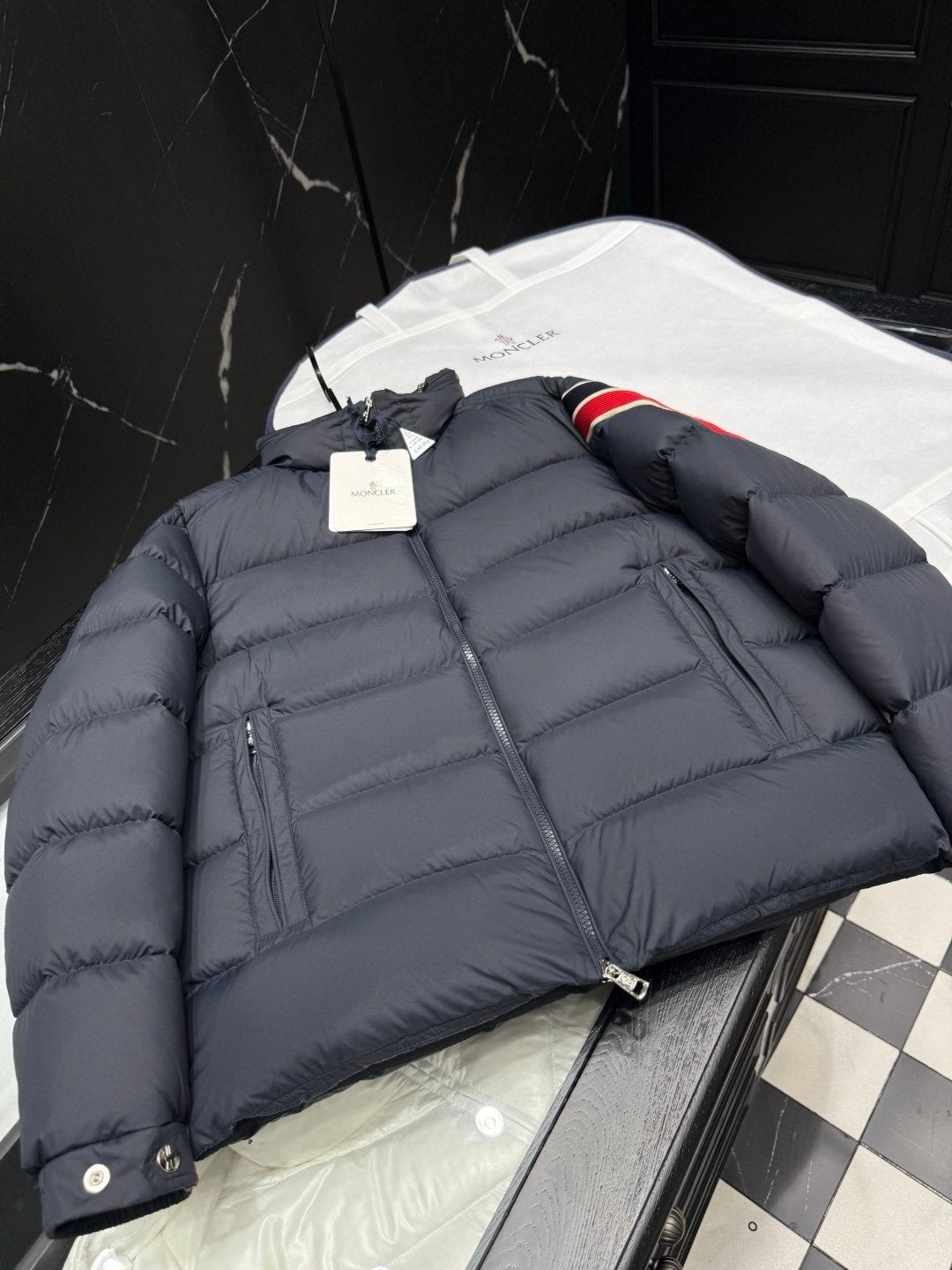Moncler Navy Solayan Down Jacket