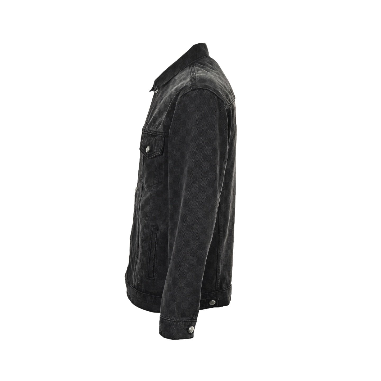 Louis Vuitton Flocked Damier Denim Trucker Jacket Black