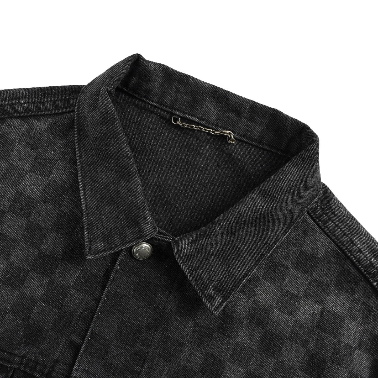 Louis Vuitton Flocked Damier Denim Trucker Jacket Black