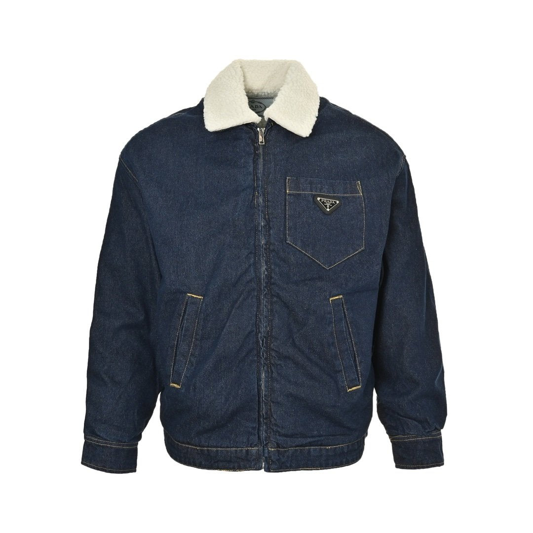 Prada Padded Denim Jacket Navy