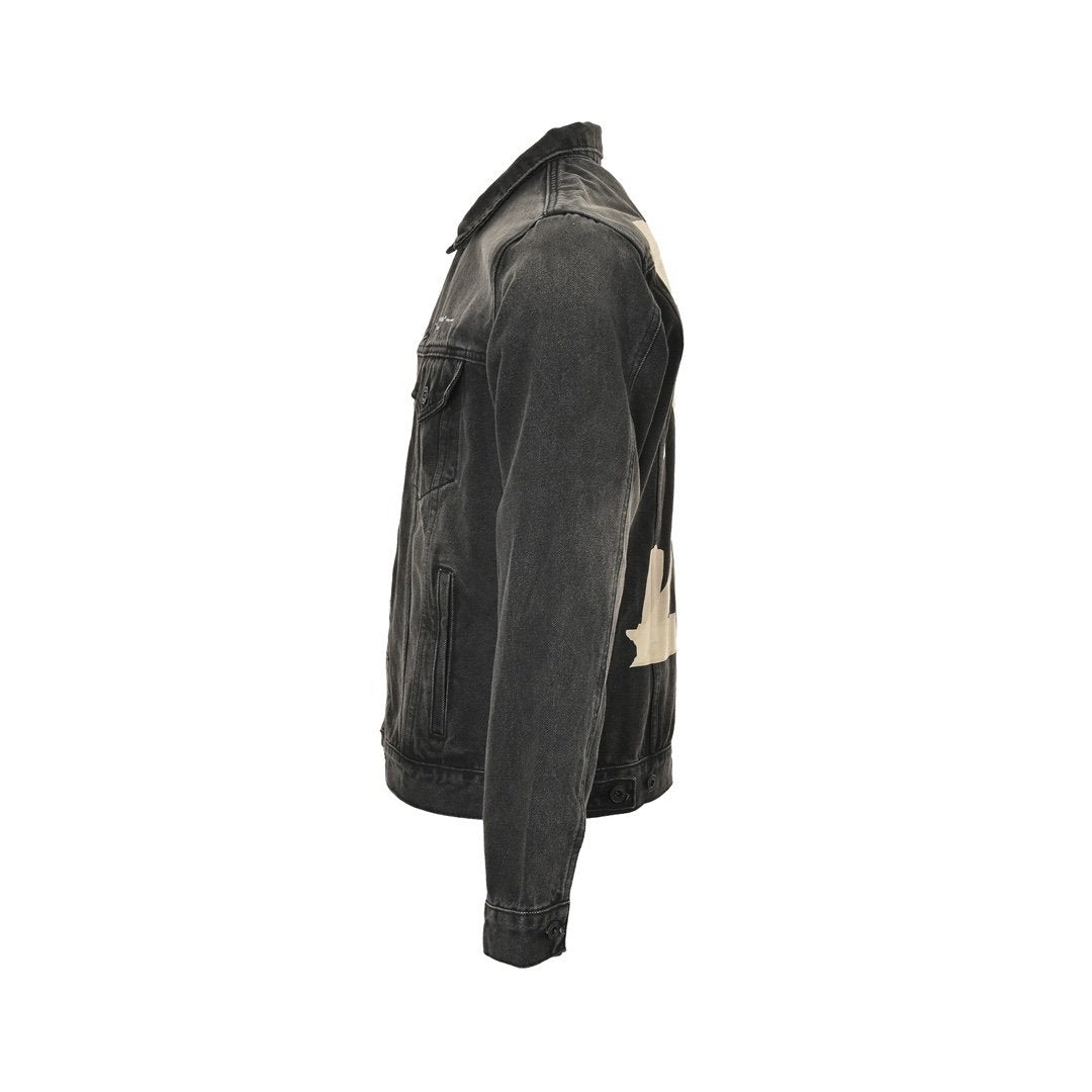 Off-White Printer Denim Jacket In Black