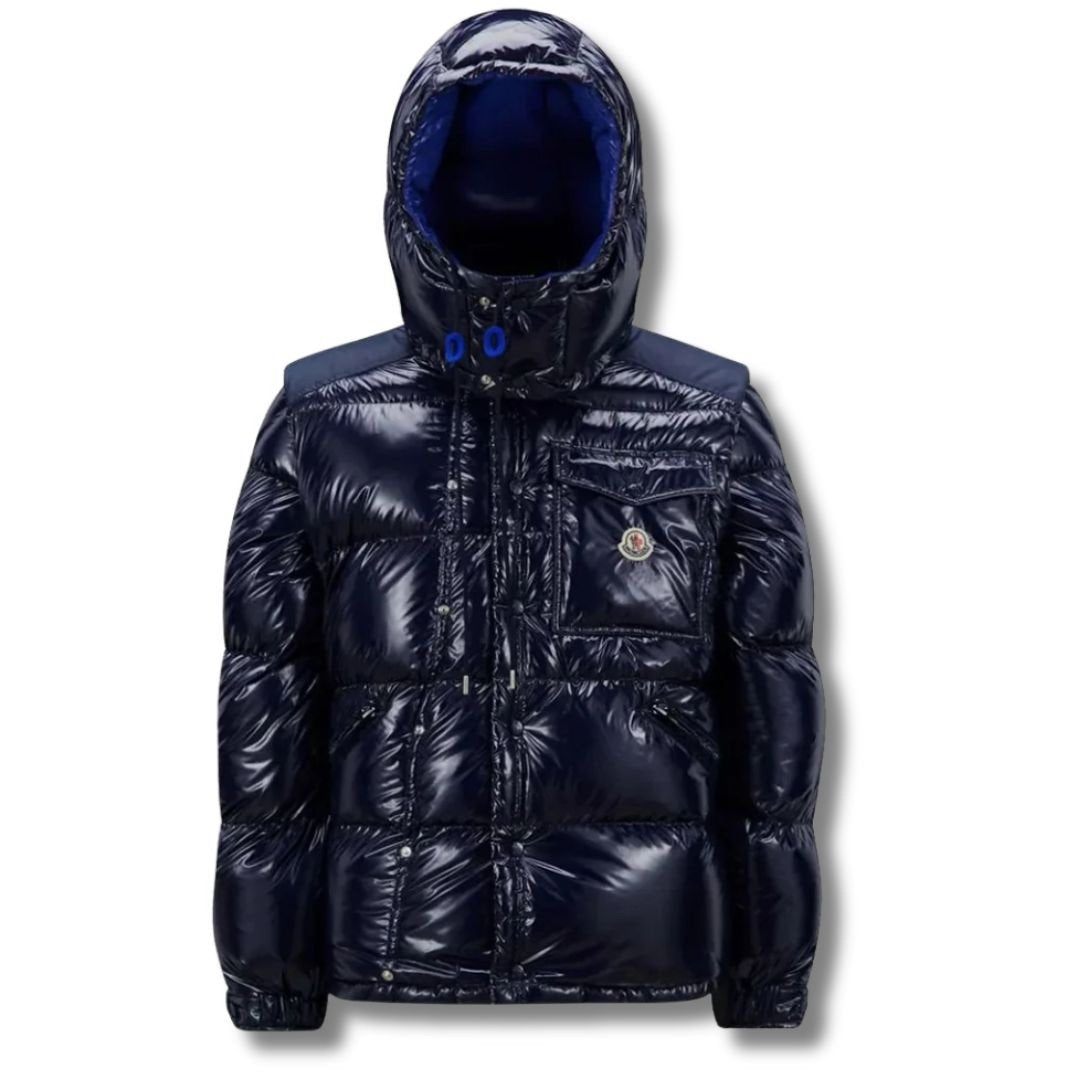 Moncler Karakorum Ripstop Hooded Down Jacket Navy Blue