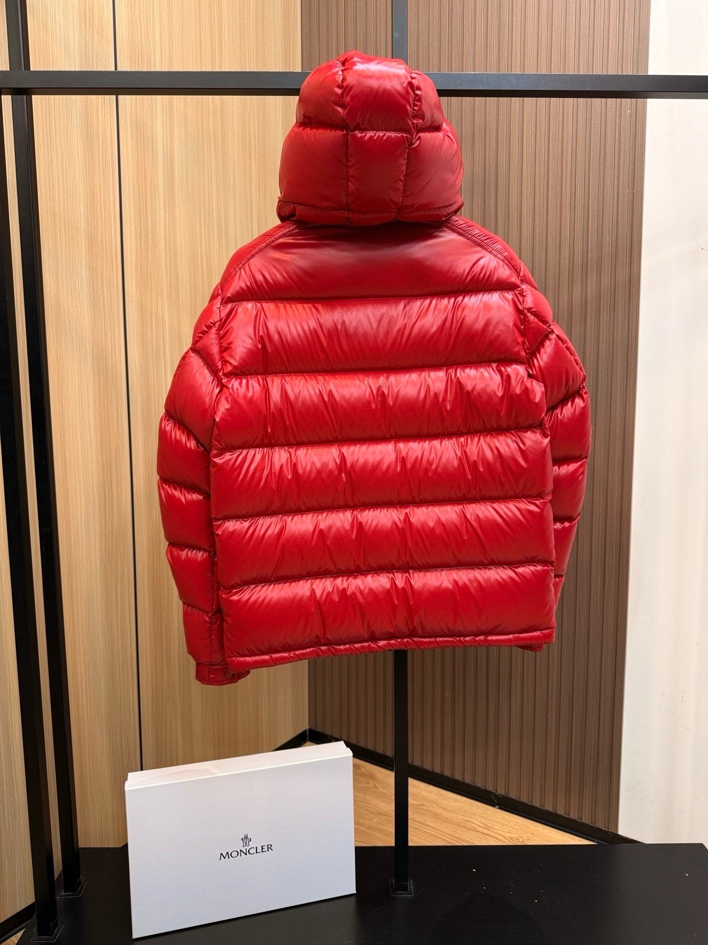 Moncler Maya Hooded Down Jacket Red