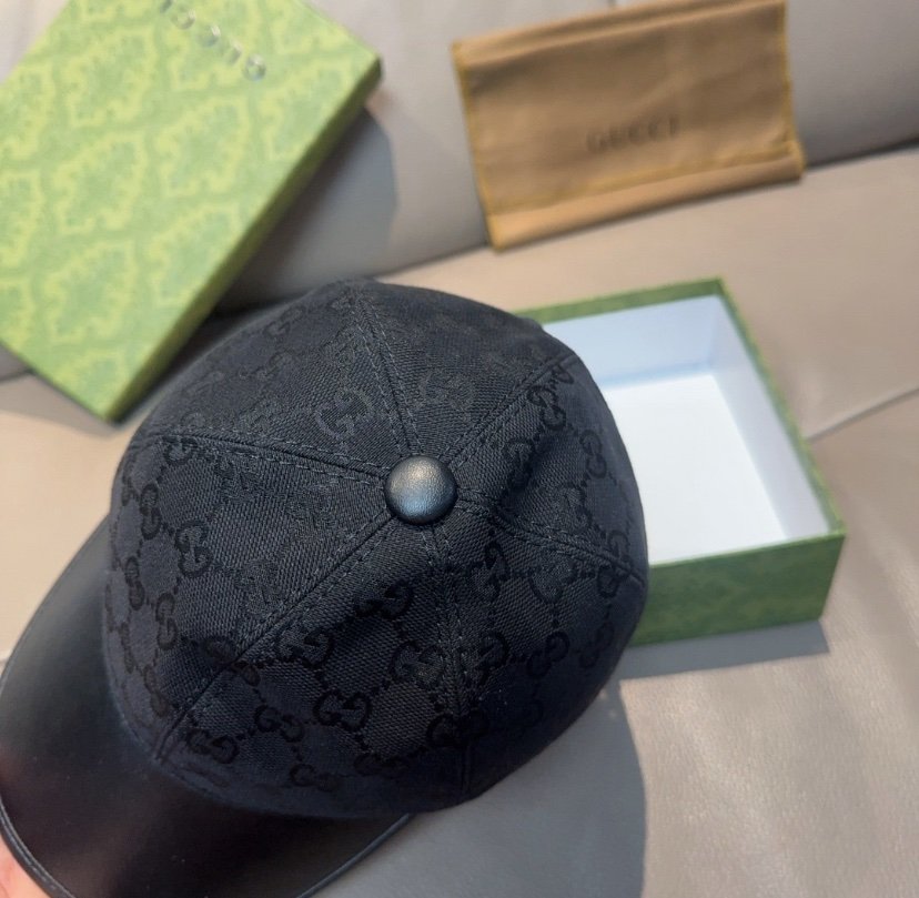 Gucci GG Monogram Canvas Cap In Black