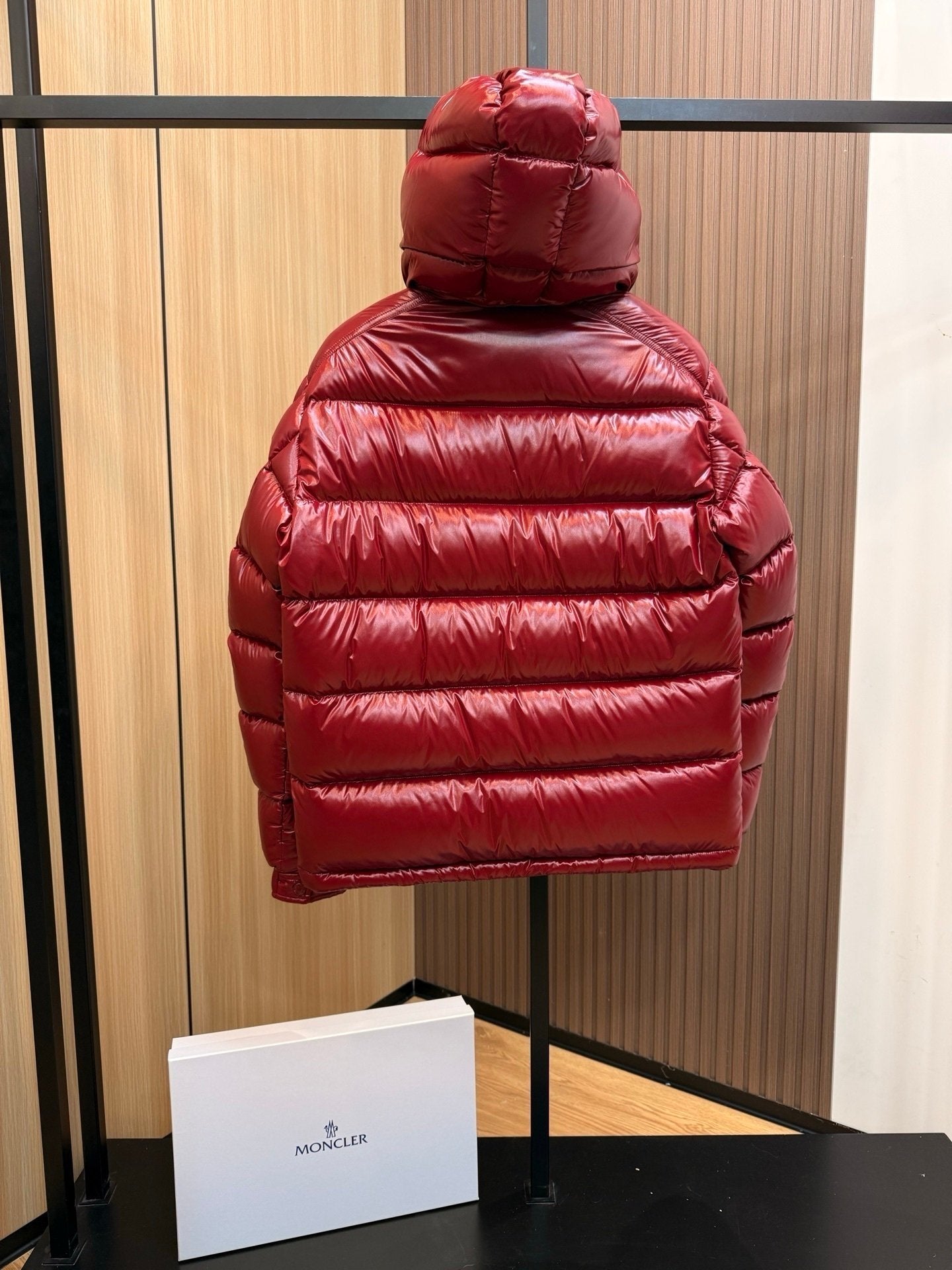 Moncler Maya Hooded Down Jacket Burgundy
