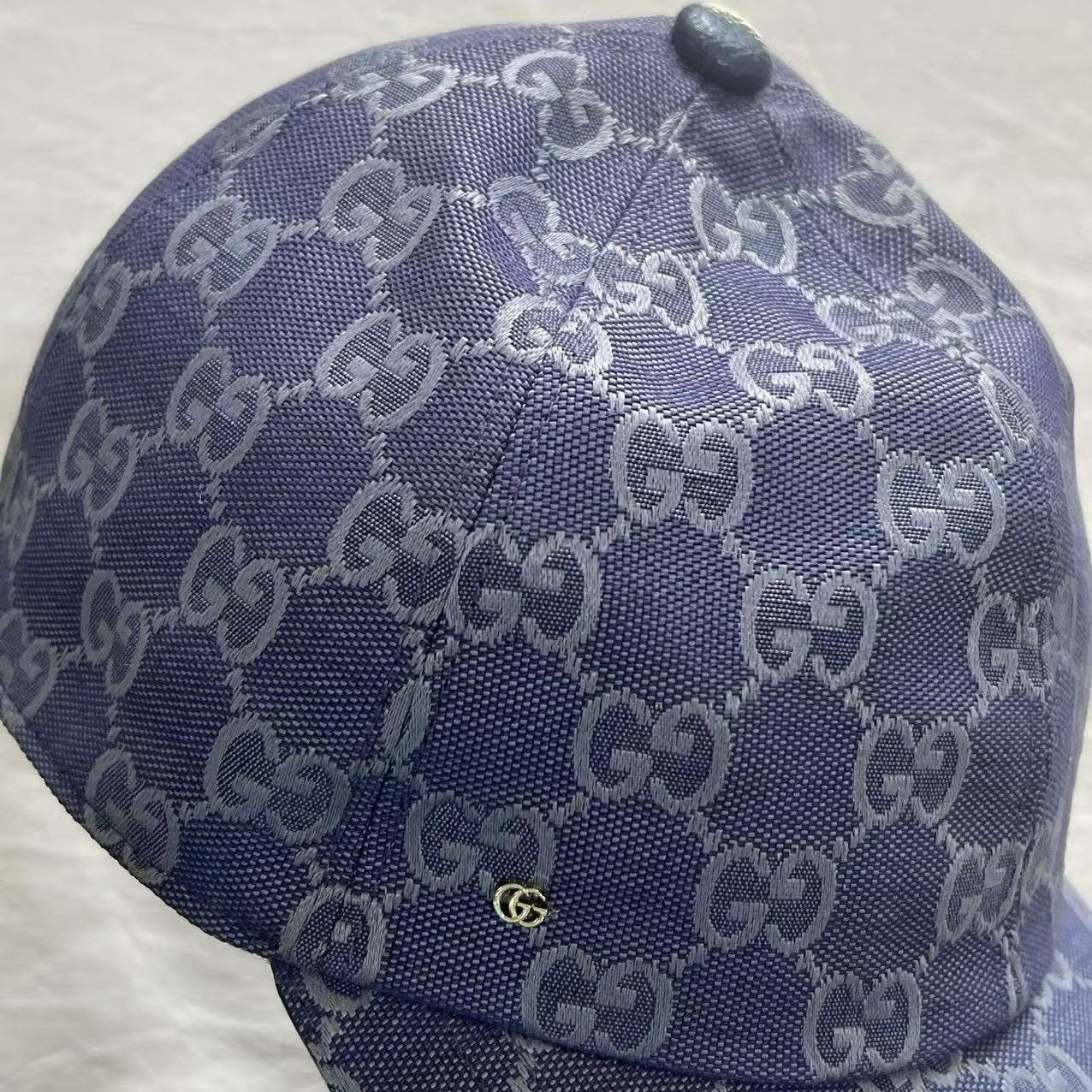 Gucci GG Canvas Baseball Cap Blue White