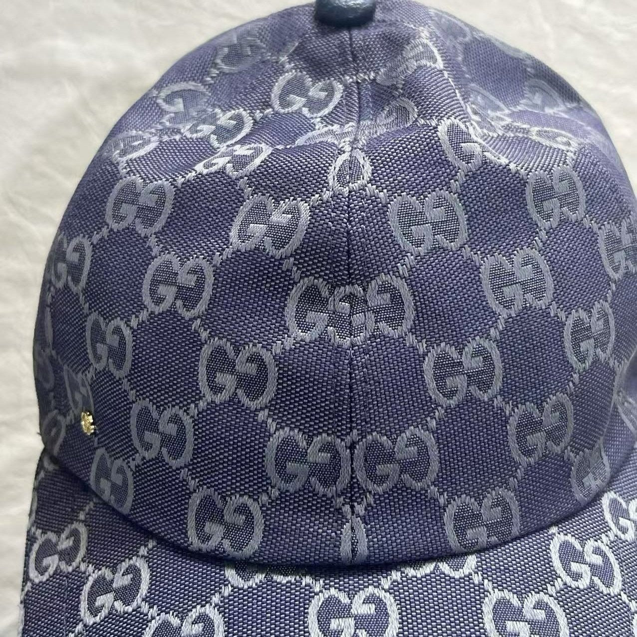 Gucci GG Canvas Baseball Cap Blue White