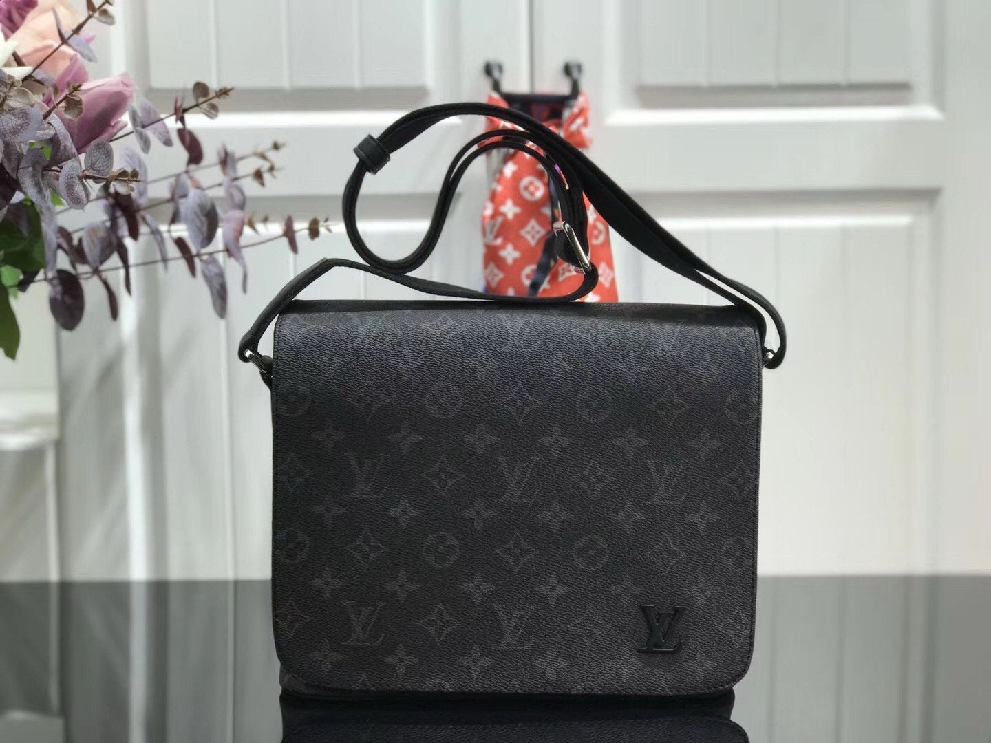 Louis Vuitton PM District Monogram Messenger Bag Black