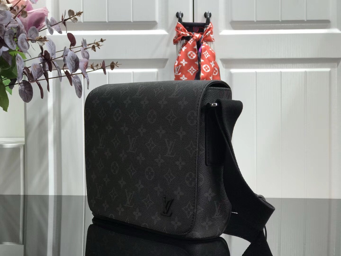Louis Vuitton PM District Monogram Messenger Bag Black