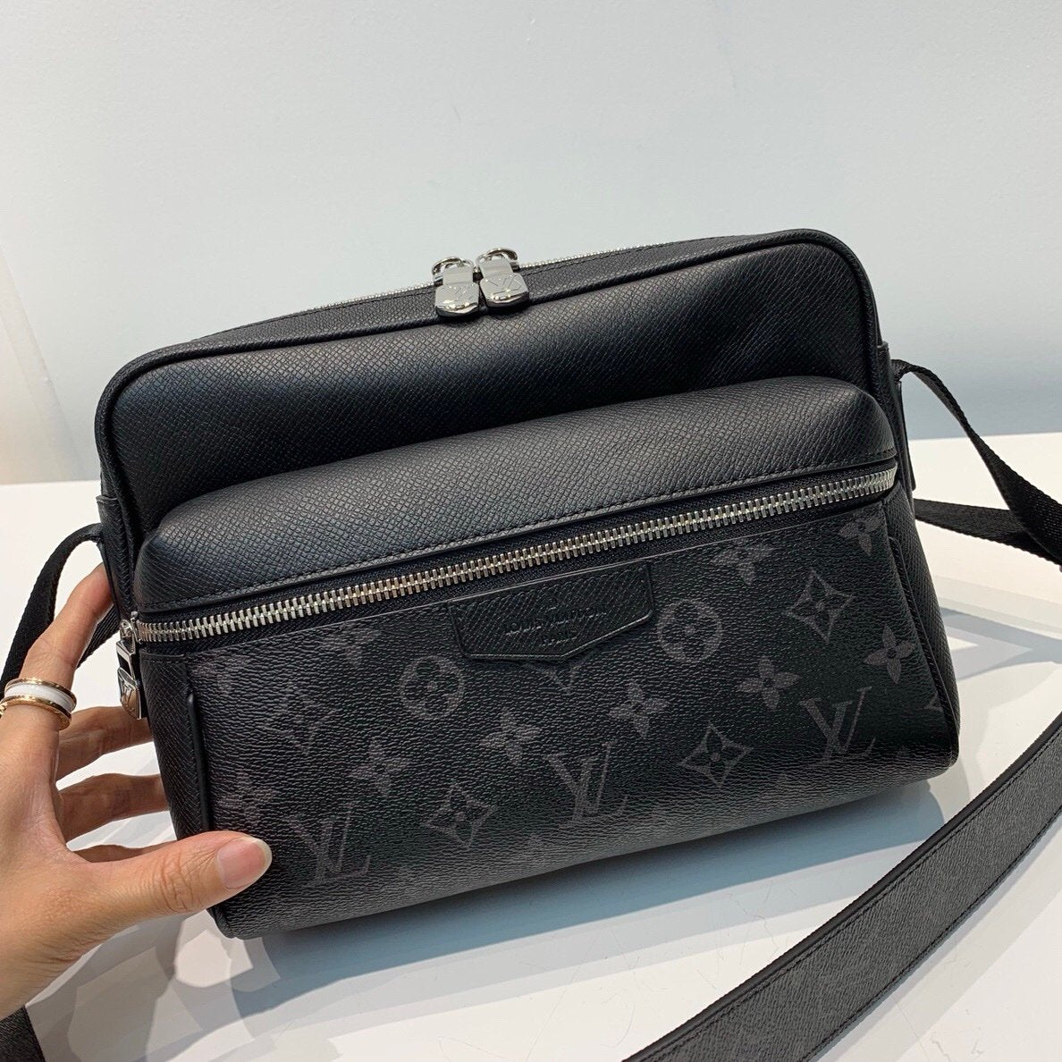 Louis Vuitton Taigarama Monogram Outdoor Messenger Bag Black