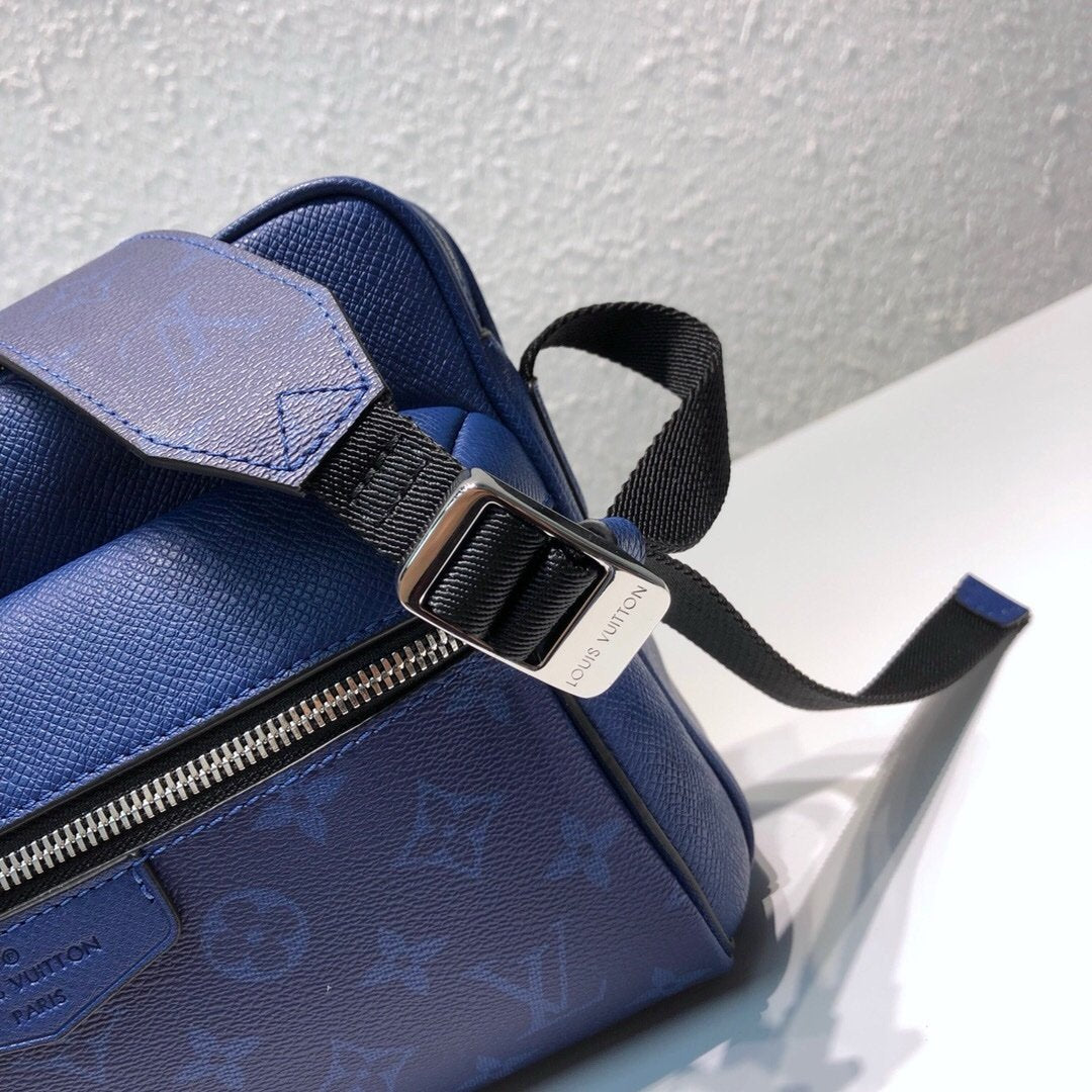 Louis Vuitton Taigarama Monogram Outdoor Messenger Bag Blue