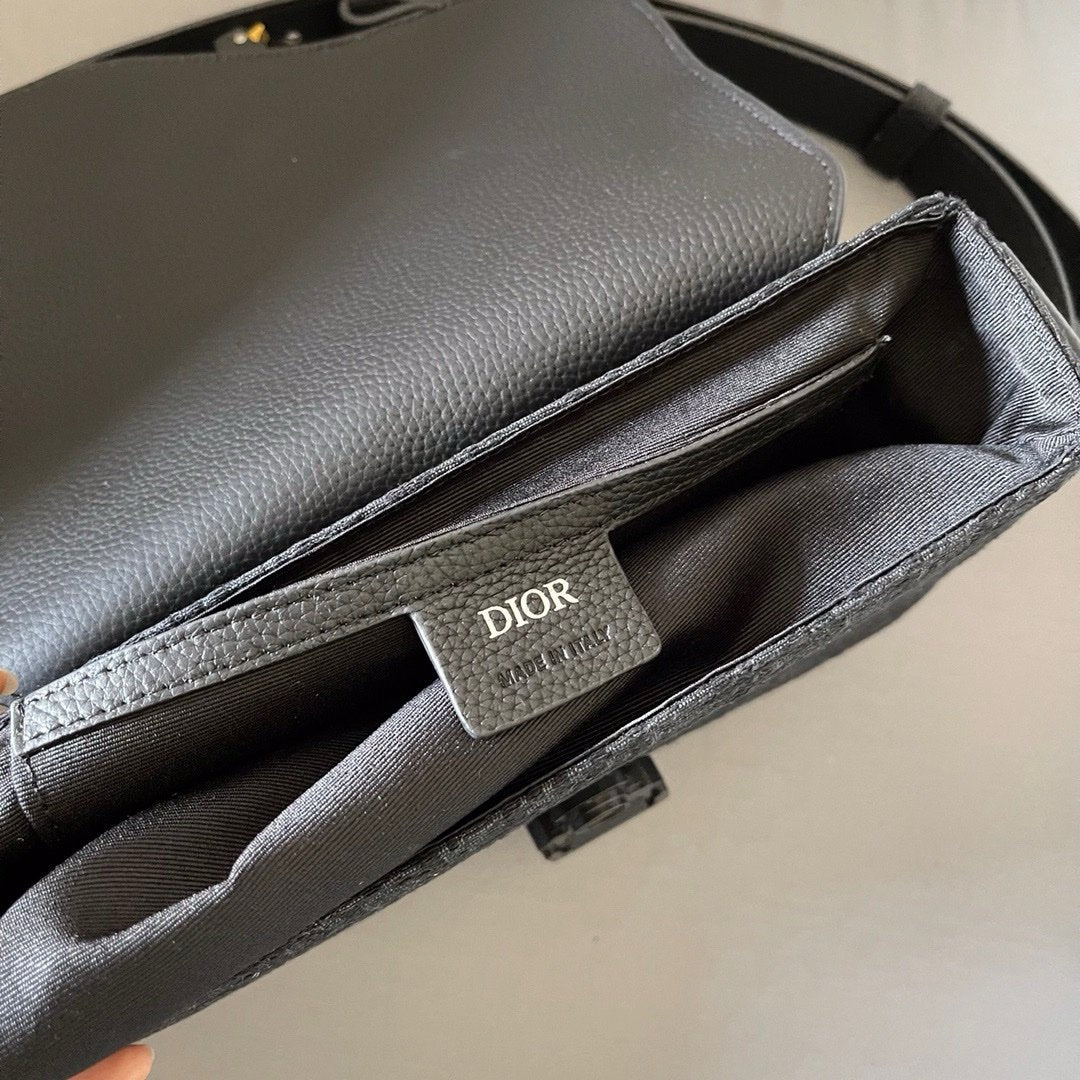 Dior Oblique Saddle Messenger Bag Black