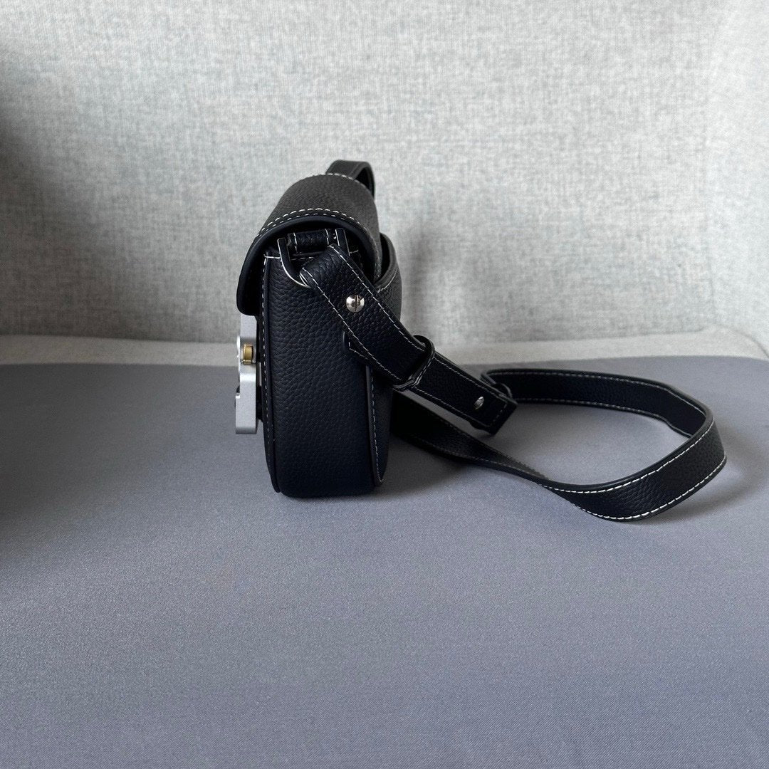 Dior Leather Mini Saddle Messenger Bag Black