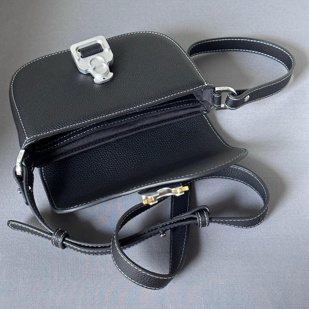 Dior Leather Mini Saddle Messenger Bag Black