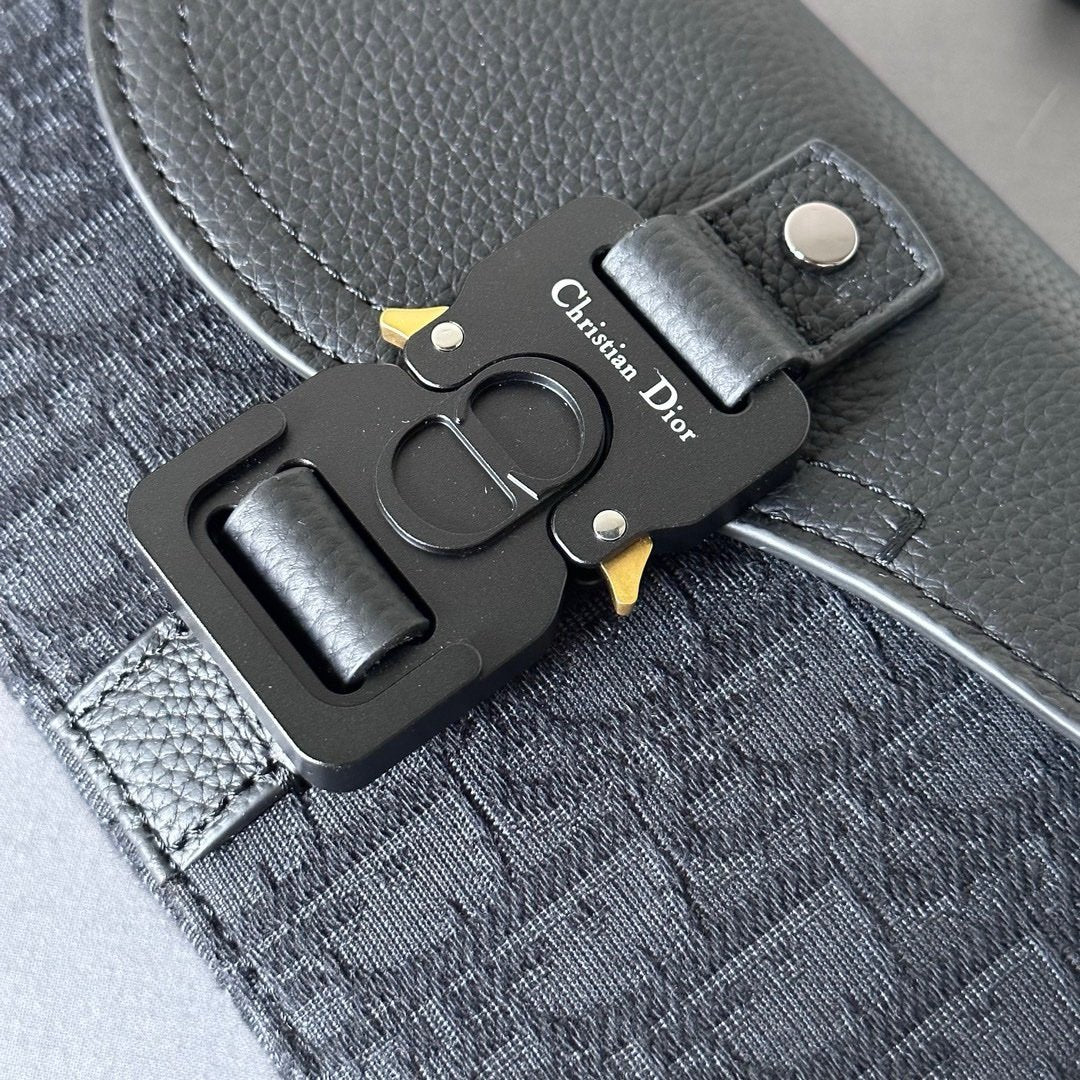 Dior Oblique Mini Saddle Messenger Bag Black