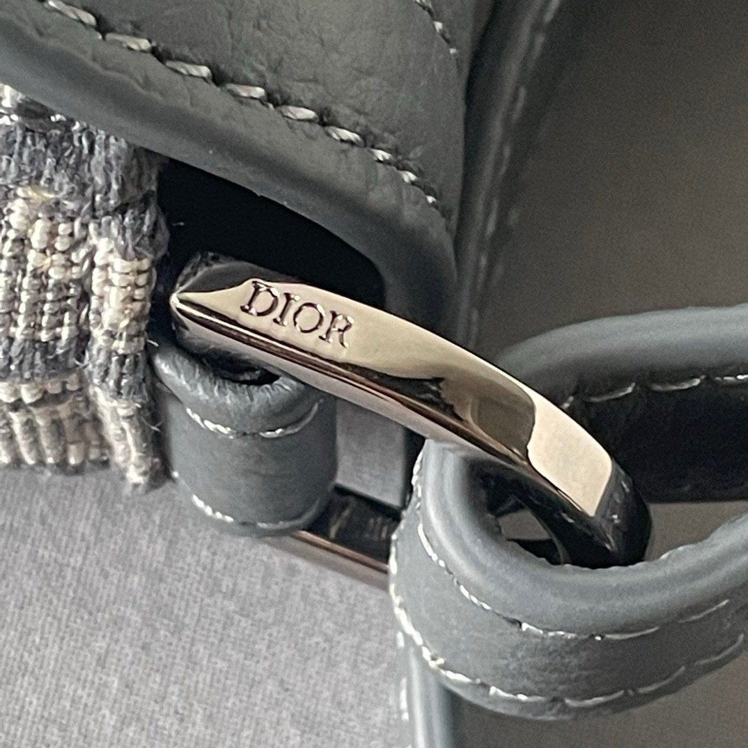 Dior Oblique Mini Saddle Messenger Bag Grey