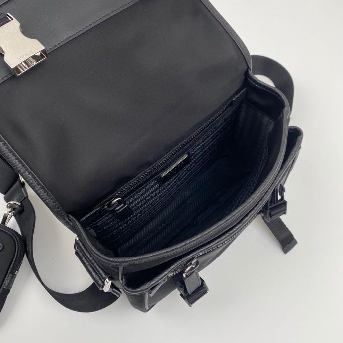 Prada Re-Nylon Saffioano Shoulder Bag Black