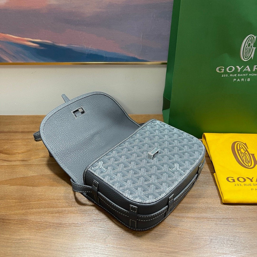 Goyard Belvedere PM Messenger Bag Grey