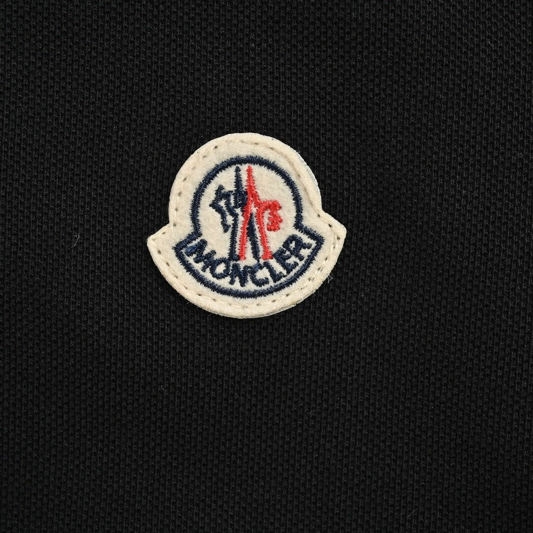 Moncler Regular Fit Polo Pique Cotton Black