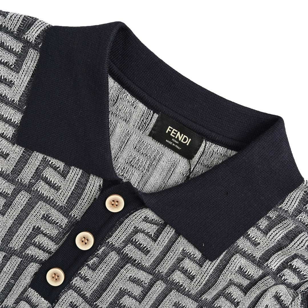 Fendi Monogram Pattern Polo Shirt