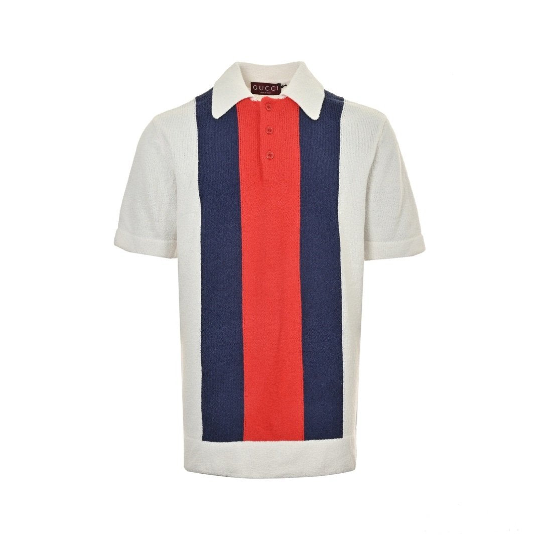 Gucci Terry Knit Polo Shirt White