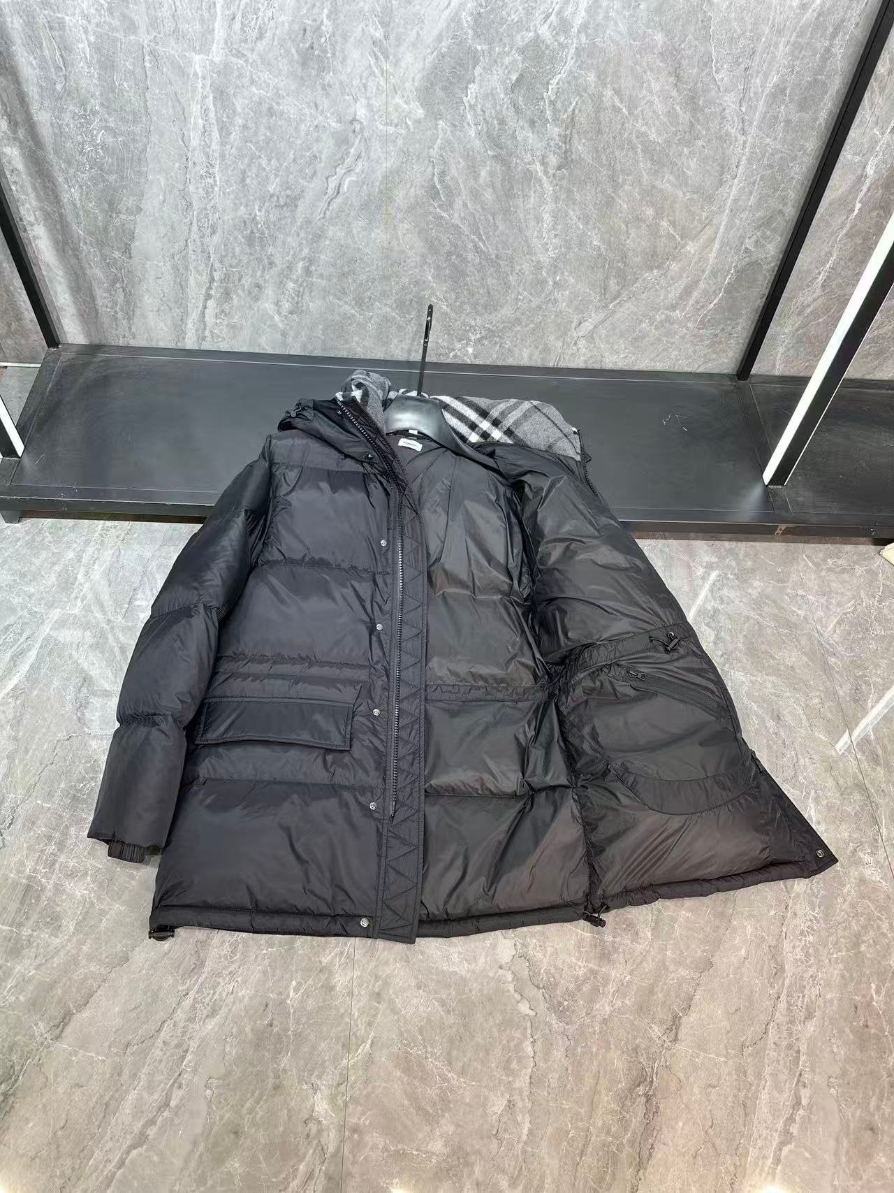 Burberry Haworth Mid Length Down Jacket Black