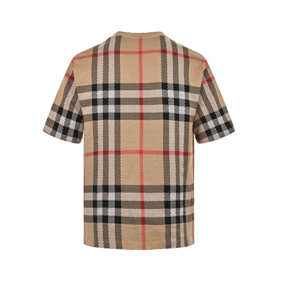 Burberry Check Cotton T-Shirt White/Dark Beige