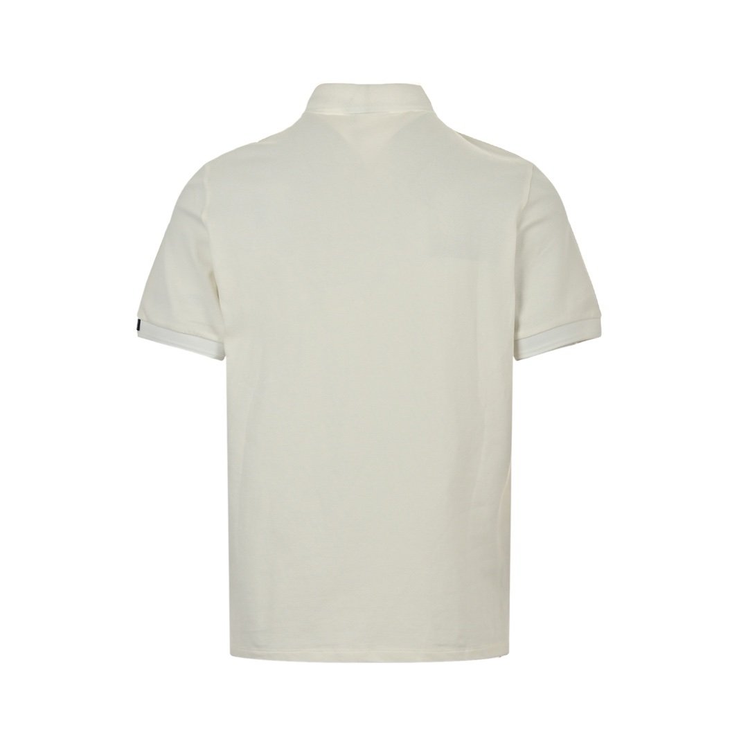 Moncler White Cotton Piquet Polo Shirt White