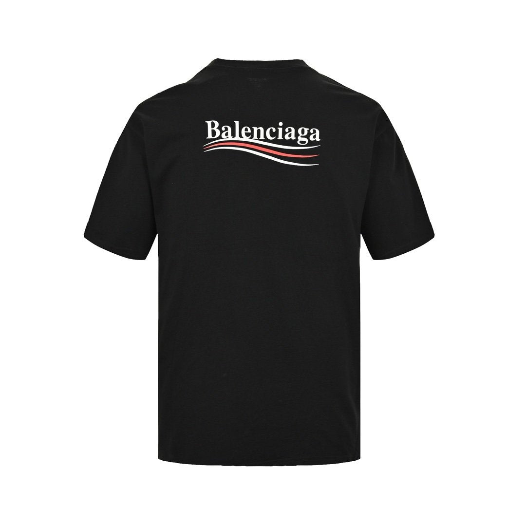 Balenciaga Black Logo Print Jersey Oversized T-Shirt