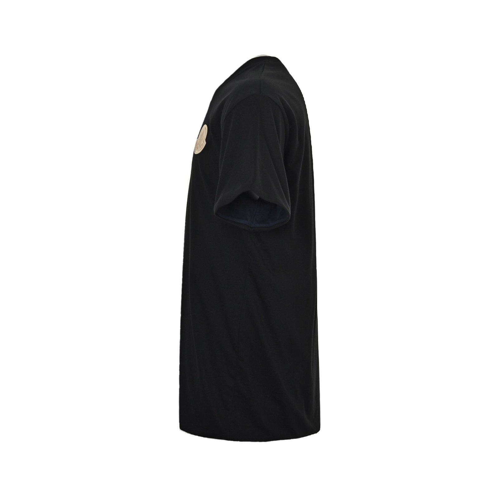 Moncler White Logo Cotton Jersey T-Shirt Black