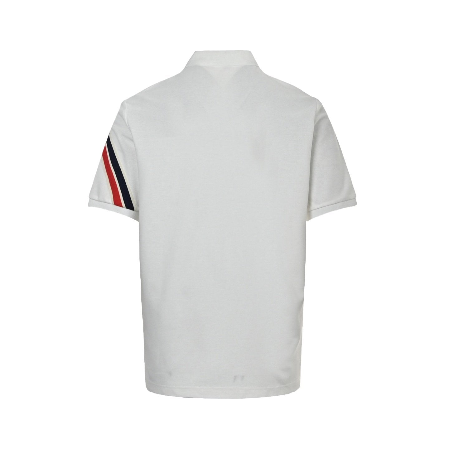 Moncler Tricolour Trimmed Cotton Piquet T-Shirt White