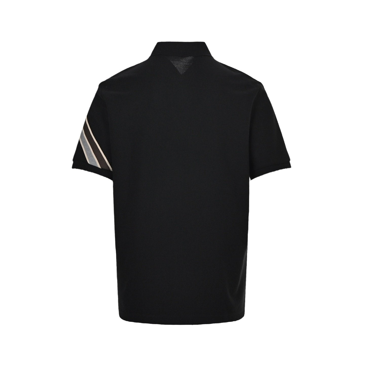 Moncler Tricolour Trimmed Cotton Piquet T-Shirt Black