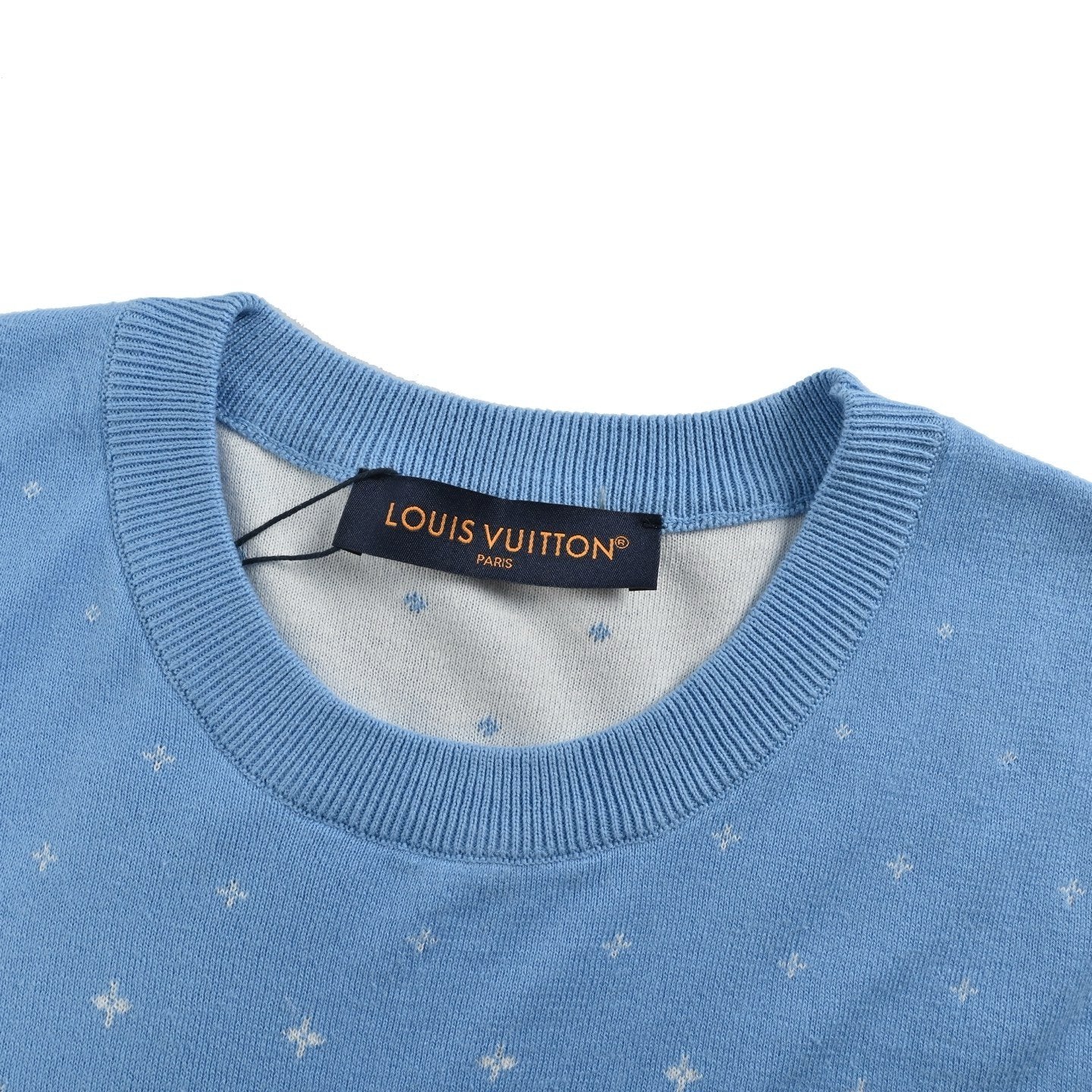 Louis Vuitton Knitted Cotton T-Shirt Blue