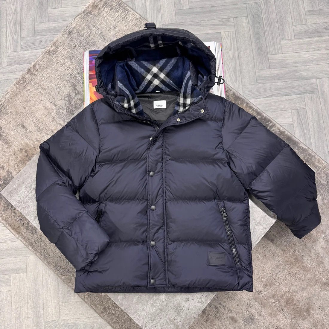 Burberry Halsby Puffer Down Jacket Navy Blue
