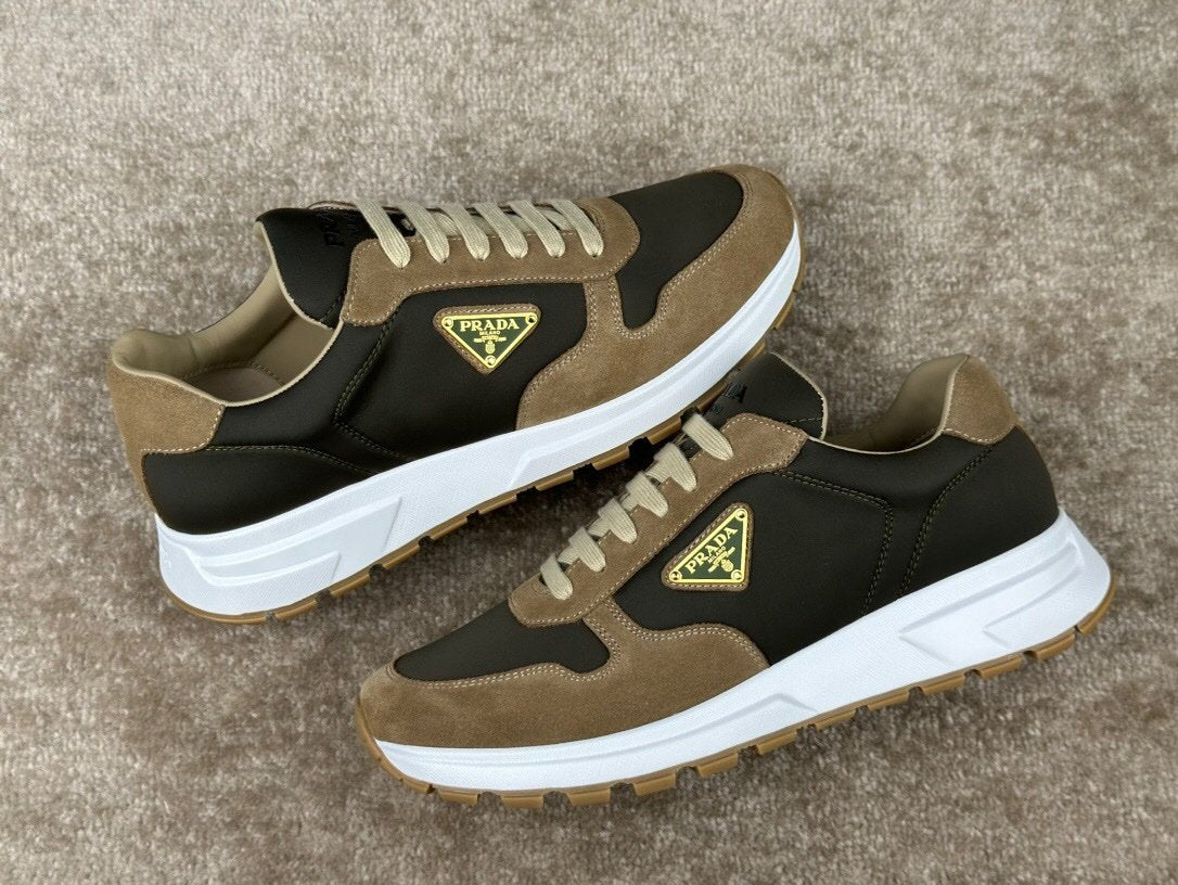 Prada Prax 01 Re-Nylon Beige Green Suede