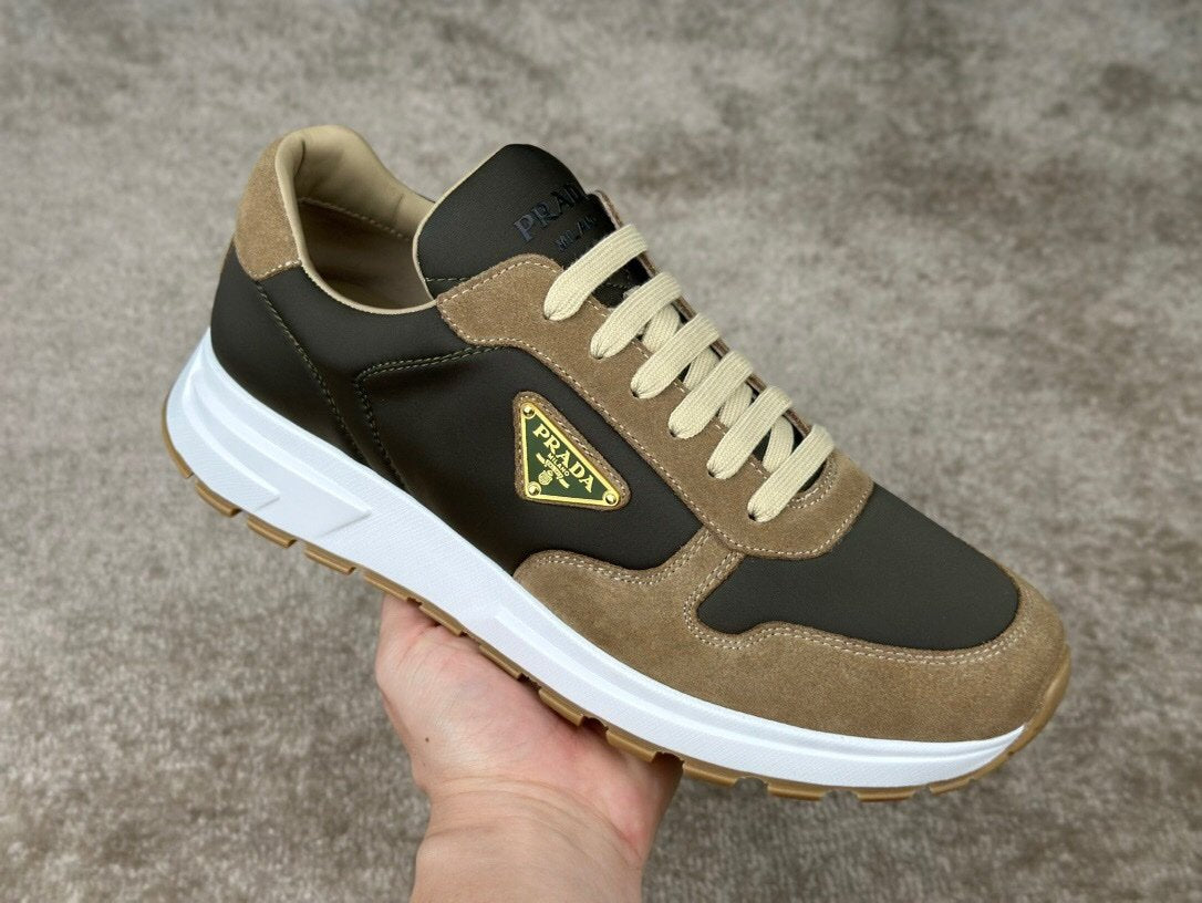 Prada Prax 01 Re-Nylon Beige Green Suede