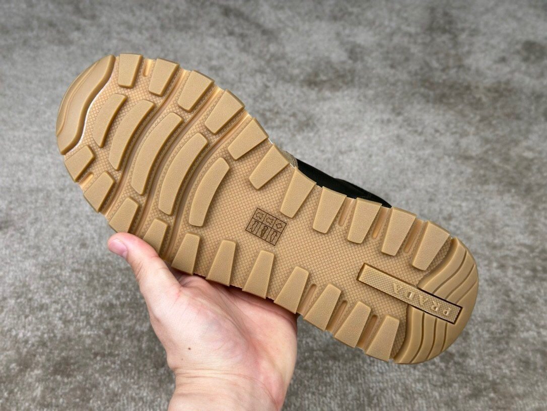 Prada Prax 01 Re-Nylon Beige Green Suede