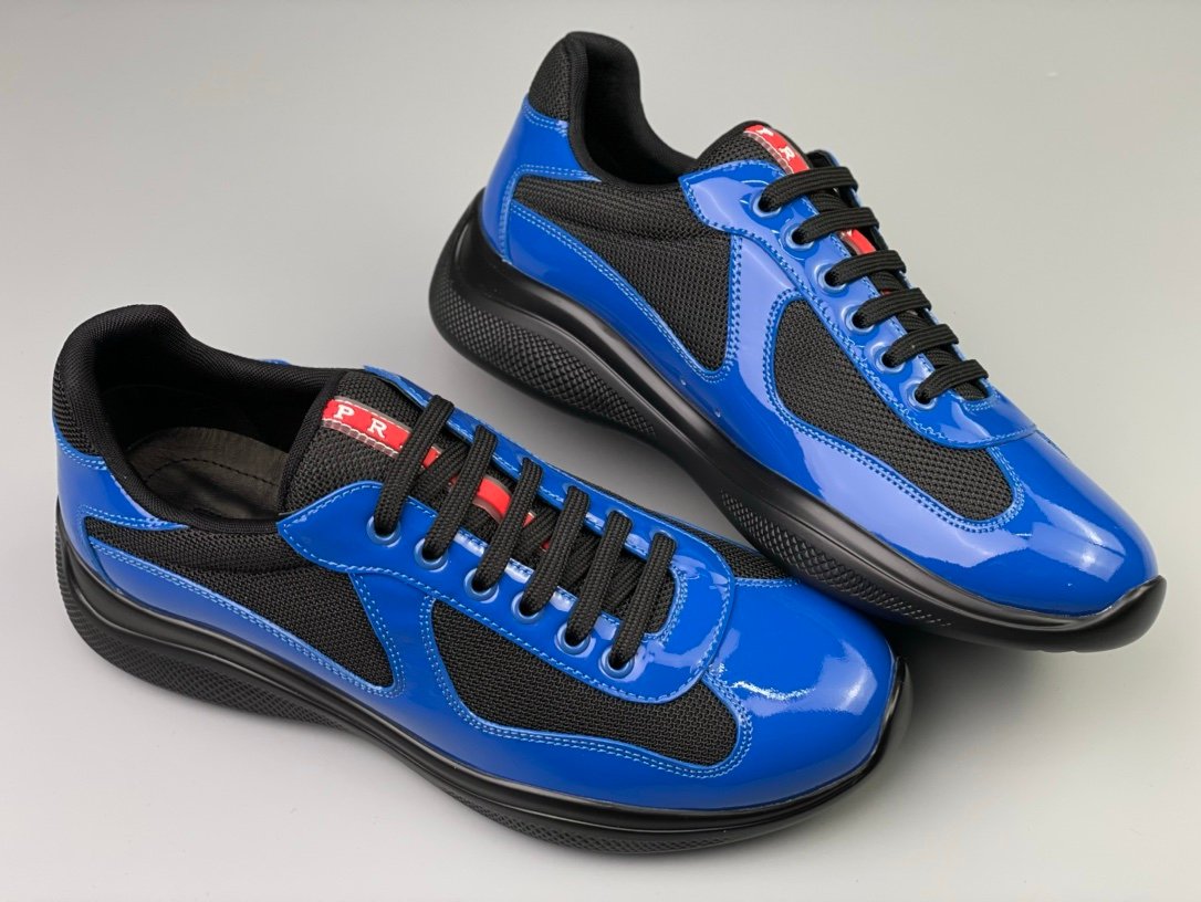 Prada Americas Cup Black & Blue Trainers Patent