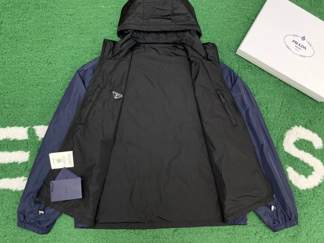Prada Reversible Re-Nylon Windbreaker Black/Blue