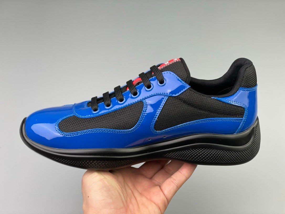 Prada Americas Cup Black & Blue Trainers Patent