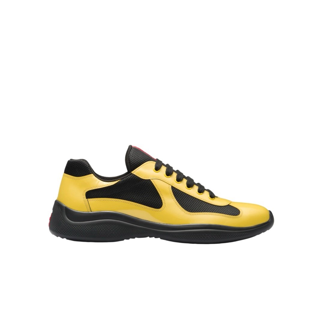 Prada Americas Cup Black & Yellow Trainers Patent