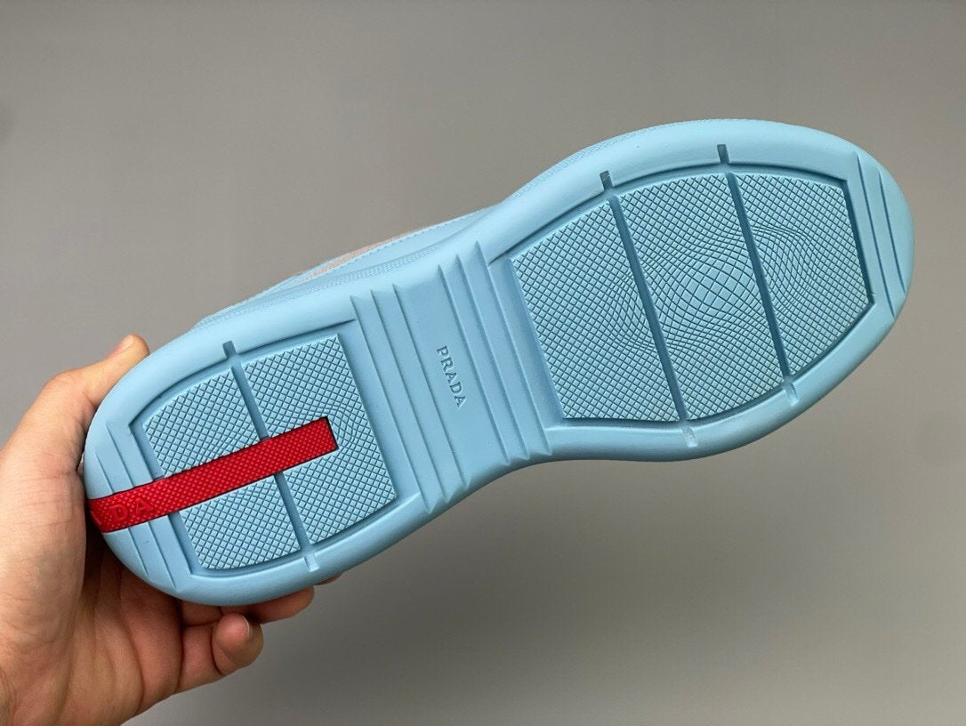 Prada Americas Cup Icon Soft Baby Blue Trainers